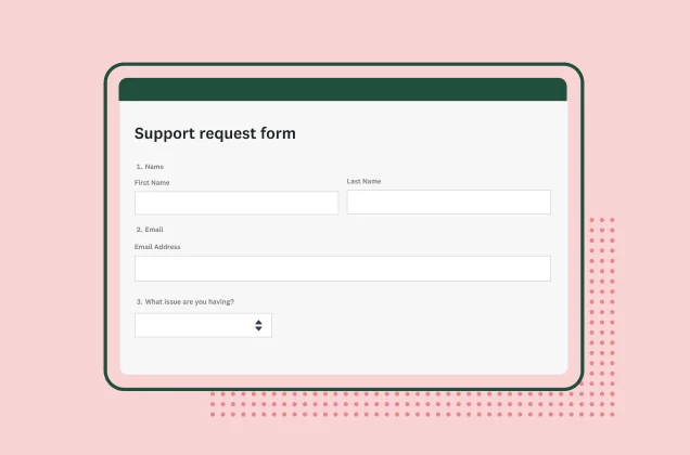 Screenshot of SurveyMonkey support request form