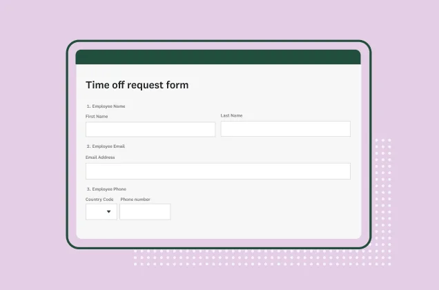 Screenshot of SurveyMonkey time off request form