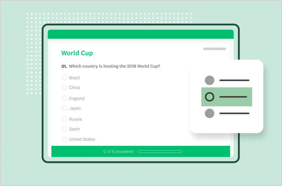 Screenshot of SurveyMonkey World Cup quiz template