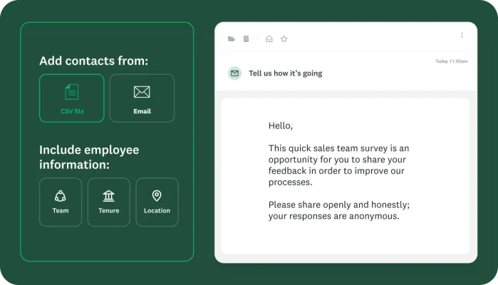An image showing a user interface for creating a sales team survey