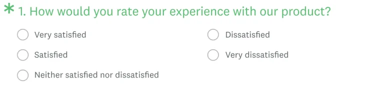 A multiple choice closed-ended question
