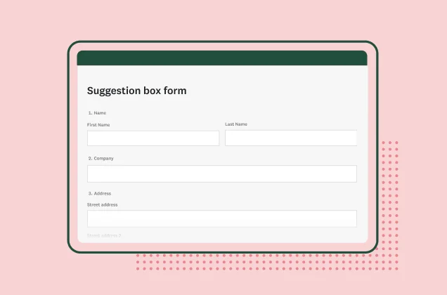 Screenshot of SurveyMonkey suggestion box form template