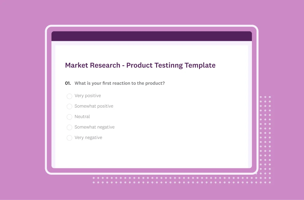 Market research - product testing survey template