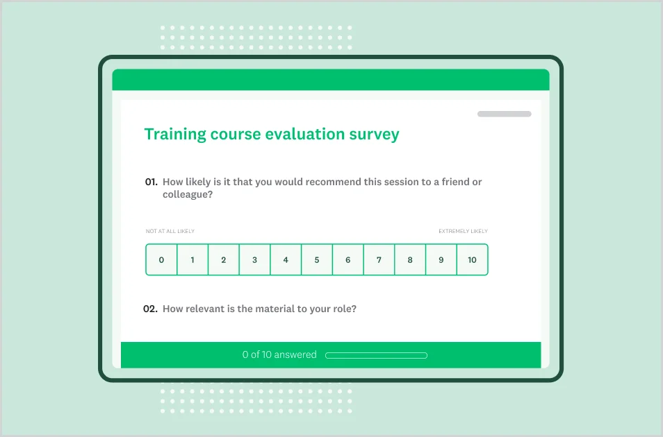 Training course evaluation survey