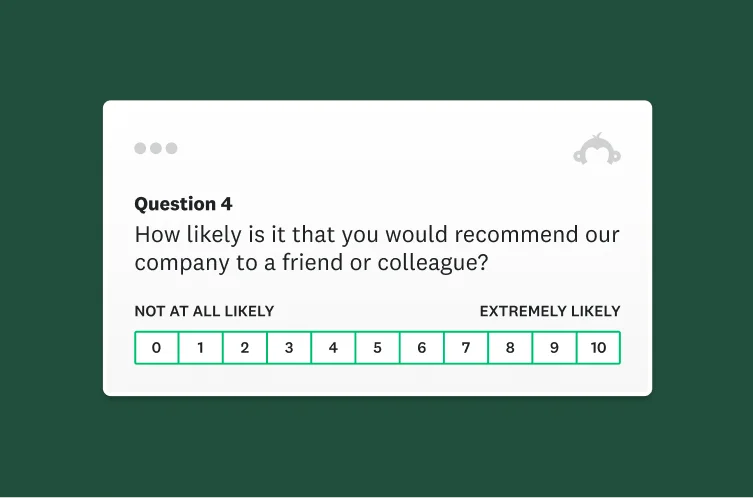 A product screenshot of an NPS survey