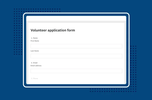 Screenshot of SurveyMonkey volunteer application form template