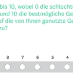 Beispielfrage für eine Umfrage zur Gesundheitsversorgung.