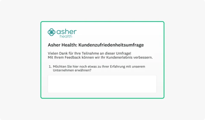 Offene Frage, die Befragte auffordert, weitere Details anzugeben