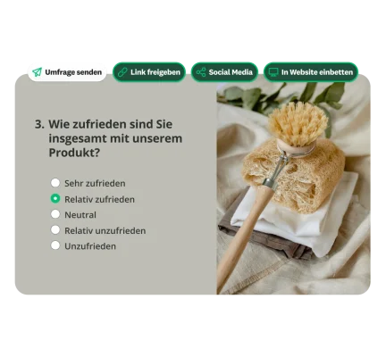 Fragefeld mit der Frage: Wie zufrieden sind Sie insgesamt mit unserem Produkt?