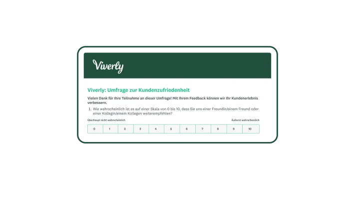 Viverly: Kundenzufriedenheitsumfrage
