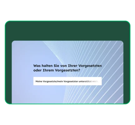 Umfrage mit einer Frage zur Meinung über die/den Vorgesetzte:n.