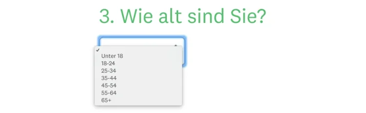 Geschlossene Dropdown-Frage