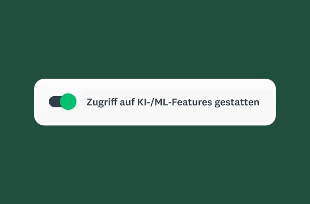 Button zum Umschalten mit der Beschriftung „Zugriff auf KI/ML-Features gestatten“