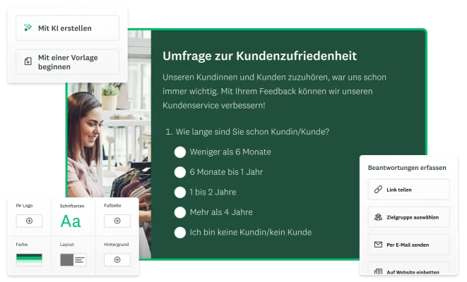 Screenshot einer SurveyMonkey-Vorlage für Umfragen zur Kundenzufriedenheit