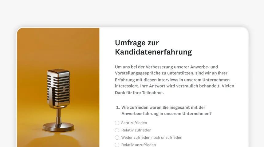 Screenshot der SurveyMonkey-Umfragevorlage zur Kandidatenerfahrung