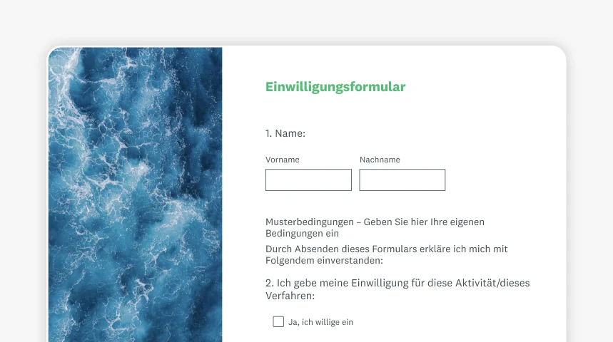 Screenshot eines SurveyMonkey-Formulars für Einwilligungen