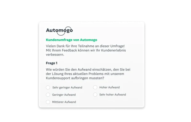 Frage zum Aufwand, der zur Lösung eines Problems erforderlich war.