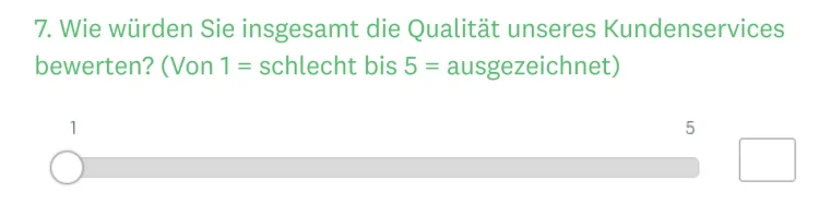 Geschlossene Frage mit Schieberegler