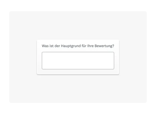 Beispiel einer offenen Frage, mit Textfeld für die Antwort