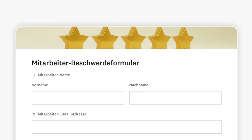 Screenshot der SurveyMonkey-Vorlage für ein Mitarbeiter-Beschwerdeformular