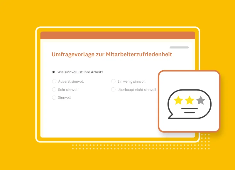 Screenshot einer SurveyMonkey-Vorlage für Umfragen zur Mitarbeiterzufriedenheit