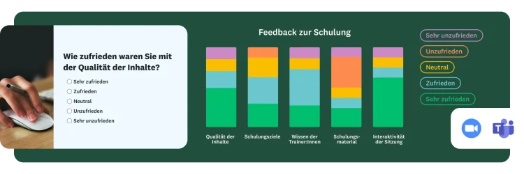 Benutzeroberfläche für Feedback-Umfragen zu Schulungen