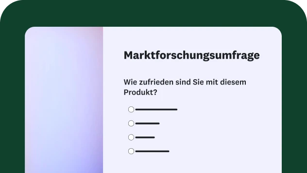 Screenshot einer Vorlage für eine Marktforschungsumfrage