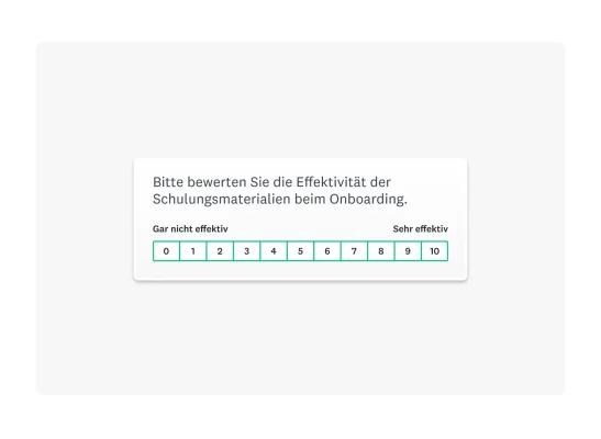 Frage nach der Effektivität der Schulungsmaterialien beim Onboarding.