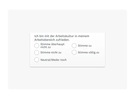 Umfrage zur Mitarbeiterzufriedenheit