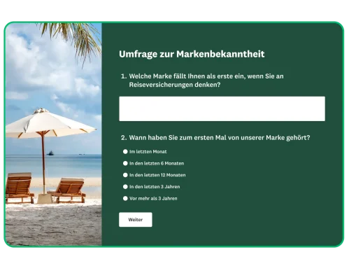 Screenshot einer Umfrage zur Markenbekanntheit