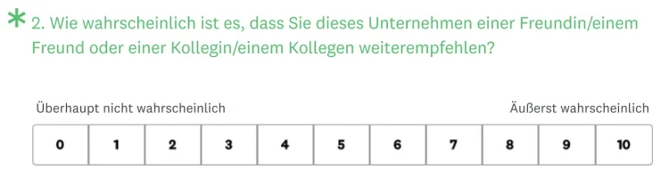 Geschlossene NPS-Frage