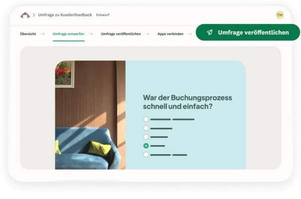 Navigationsfluss für die Erstellung einer Befragung.