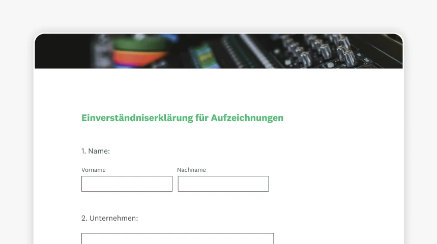 Screenshot eines SurveyMonkey-Formulars zur Einverständniserklärung für Aufzeichnungen