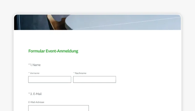 Screenshot einer SurveyMonkey-Vorlage für Event-Anmeldungen