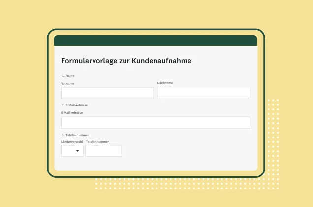 Screenshot des SurveyMonkey-Formulars zur Kundenaufnahme