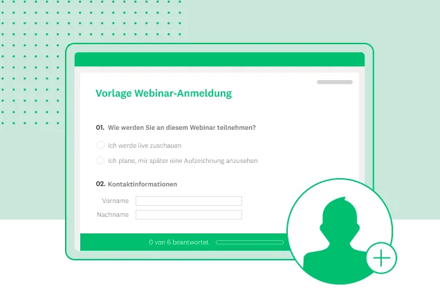 Screenshot einer SurveyMonkey-Mustervorlage für Webinar-Anmeldungen