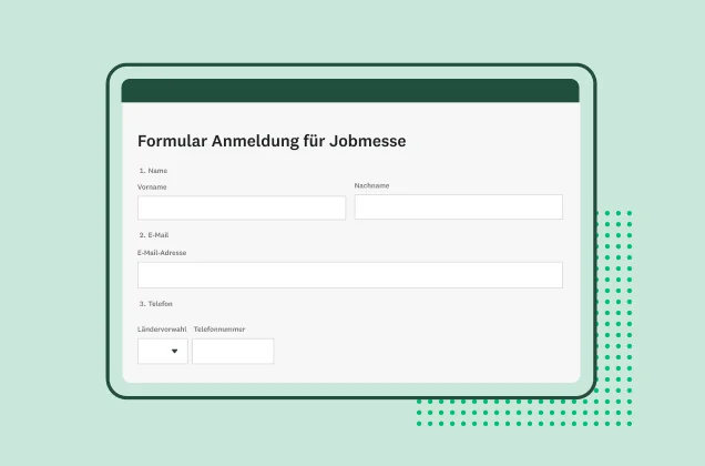 Screenshot einer SurveyMonkey-Vorlage für ein Anmeldeformular für eine Jobmesse