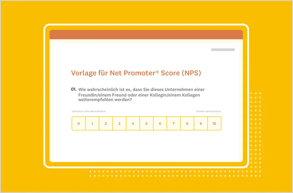 Screenshot einer SurveyMonkey-Vorlage für NPS-Befragungen