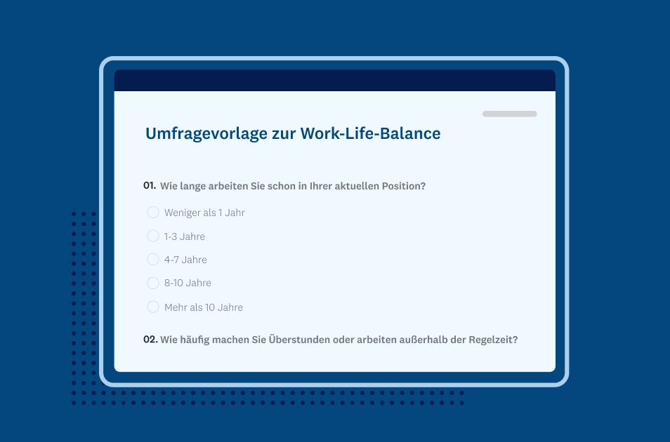 Screenshot einer SurveyMonkey-Vorlage für Umfragen zur Work-Life-Balance