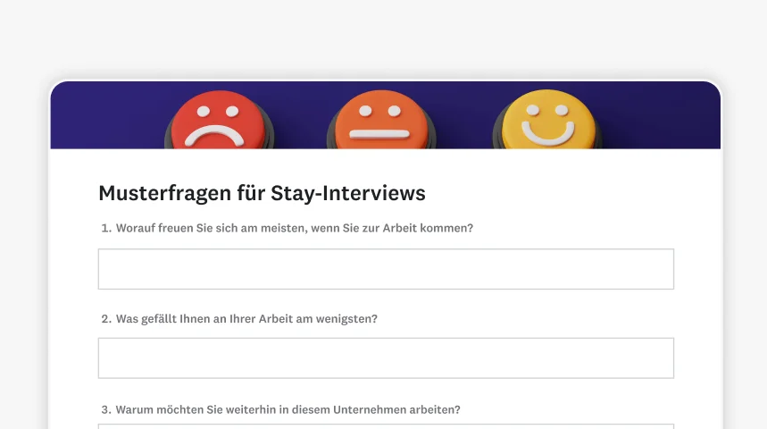 Screenshot einer SurveyMonkey-Vorlage für Stay-Interviews