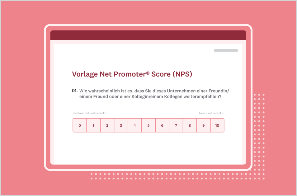 Screenshot der SurveyMonkey-Umfragevorlage Net Promoter Score (NPS)