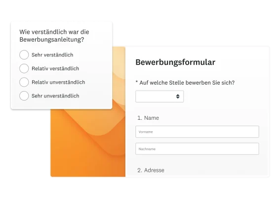 Screenshot eines neuen Bewerbungsformulars für Stellenausschreibungen