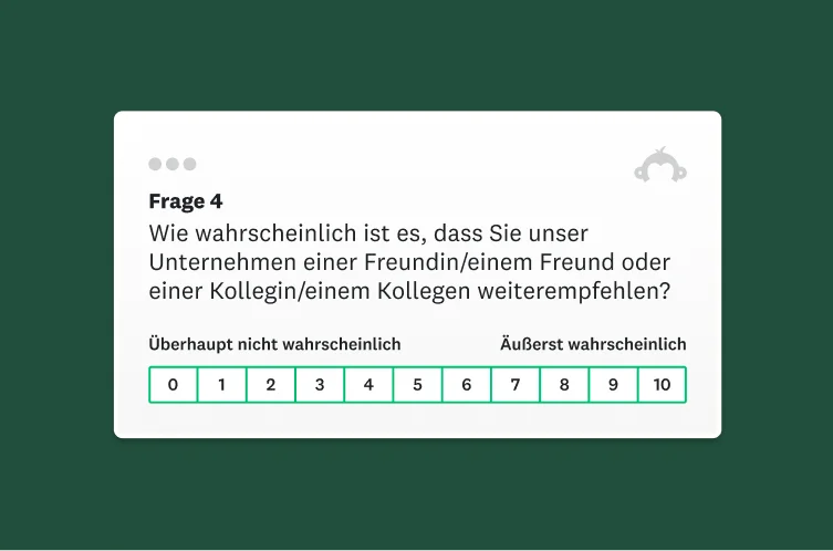 SurveyMonkey-Screenshot einer NPS-Umfrage