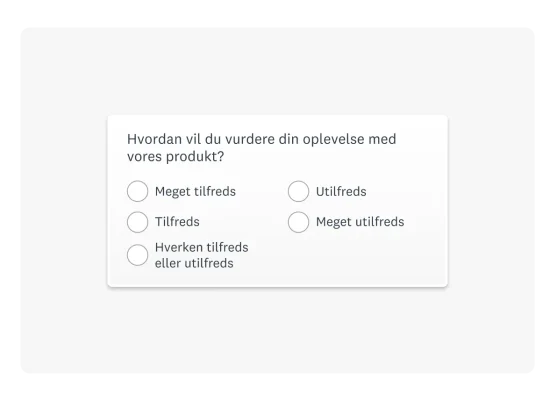 Produktskærmbillede af en kundetilfredshedsundersøgelse