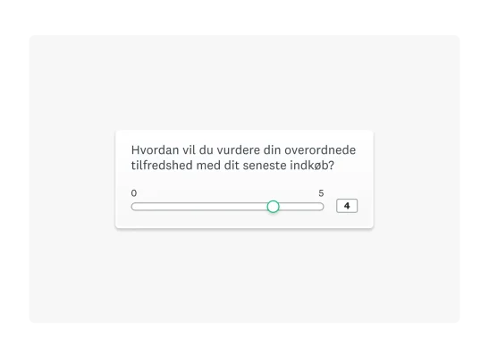 Eksempel på spørgsmål i spørgeundersøgelse med glidende skala