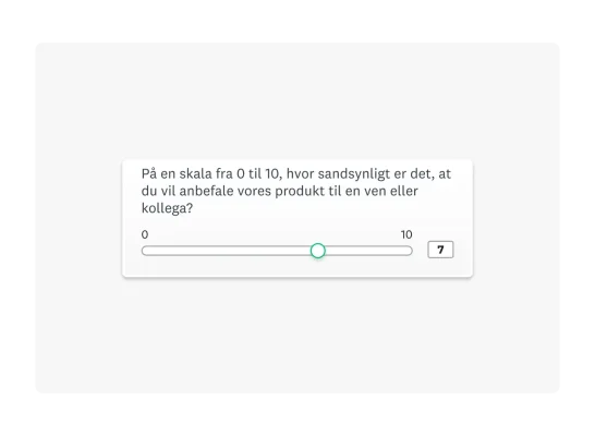 NPS-spørgsmål til spørgeundersøgelse
