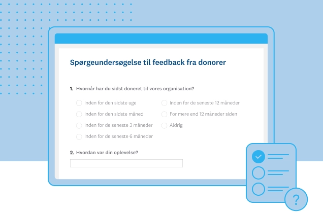 Skærmbillede af SurveyMonkey-skabelon til feedback fra donorer