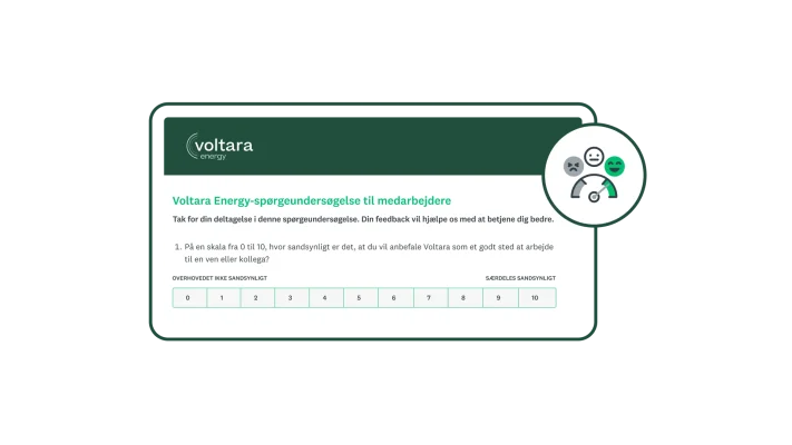 Eksempel på spørgeundersøgelsesfelt med eNPS-spørgsmål