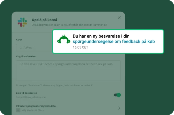 Meddelelse om, at du har en ny besvarelse på din spørgeundersøgelse om feedback på køb