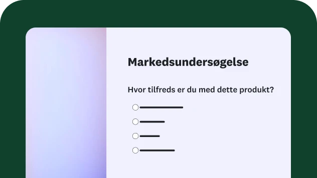 Skærmbillede af skabelon til markedsundersøgelse